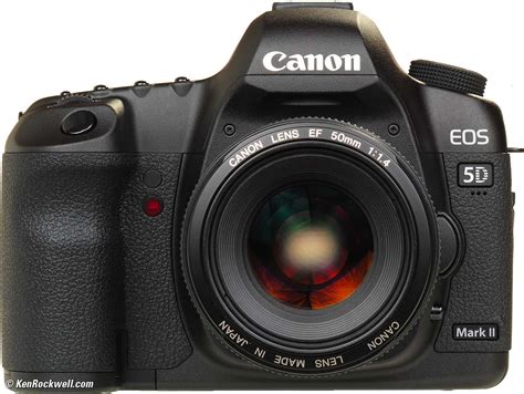 Not having an integral vertical grip) and has. Canon EOS 5D Mark II