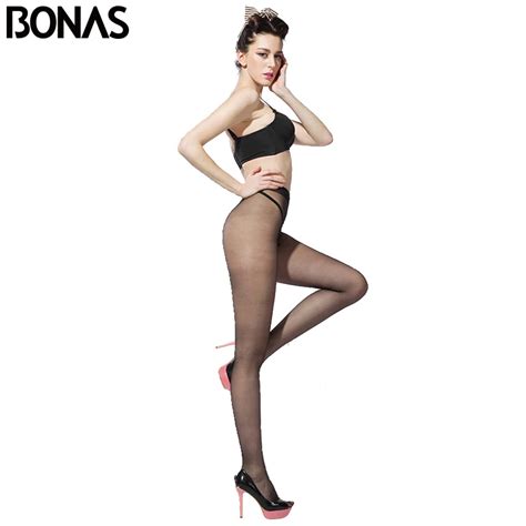 Bonas Seamless Pantyhose Women T Crotch Design Summer Style Hosiery Nylons Lady Spandex Tights