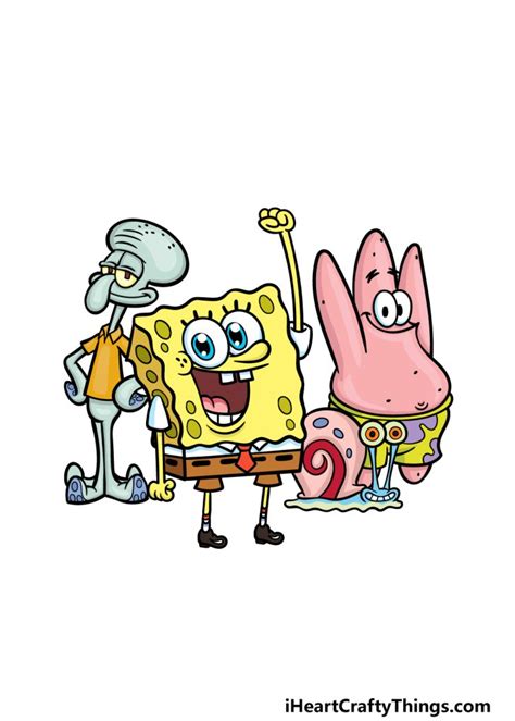 Spongebob Characters Drawing How To Draw Spongebob Characters Step By Step