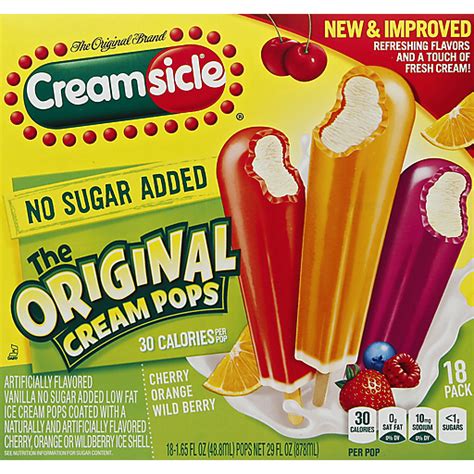 Creamsicle Cream Pops No Sugar Added The Original 18 Pack 18 Ea