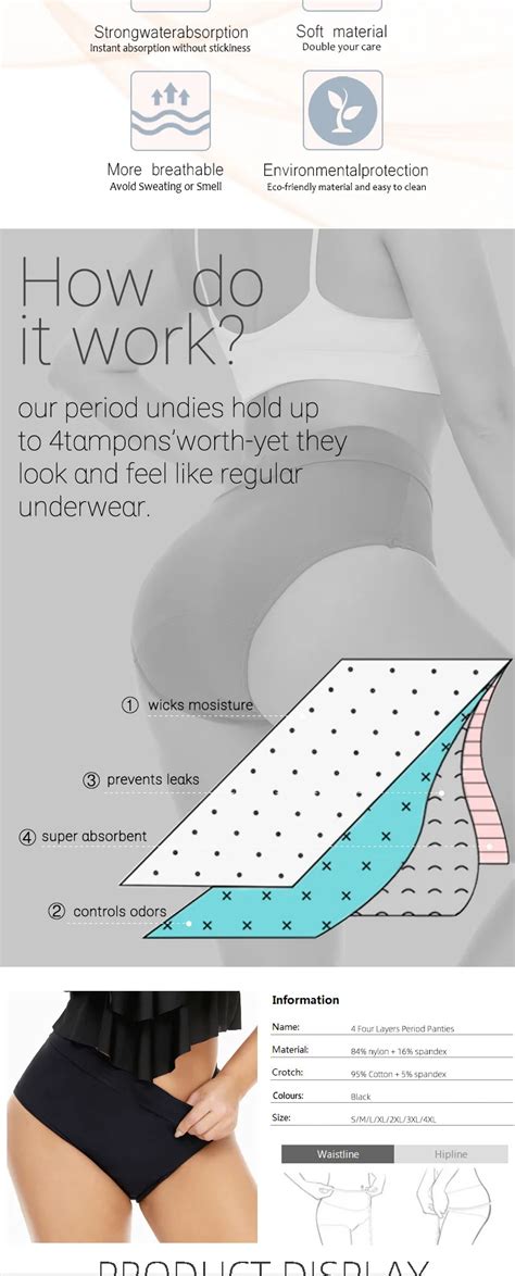 Washable Postpartum Bathing Suits 4 Layers Absorbent Leak Proof Culotte