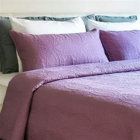 Mezzati Bedspread Coverlet Set Purple Jasper Prestige