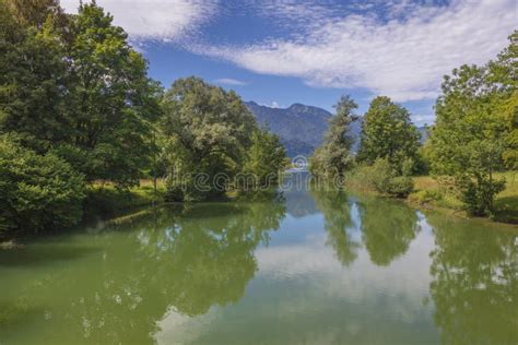 Lake Kochelsee And River Loisach Stock Image Image Of Green Nature