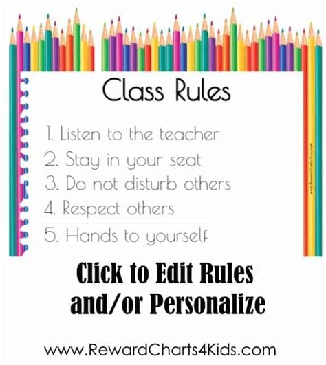 Free Editable Classroom Rules Template Printable Templates