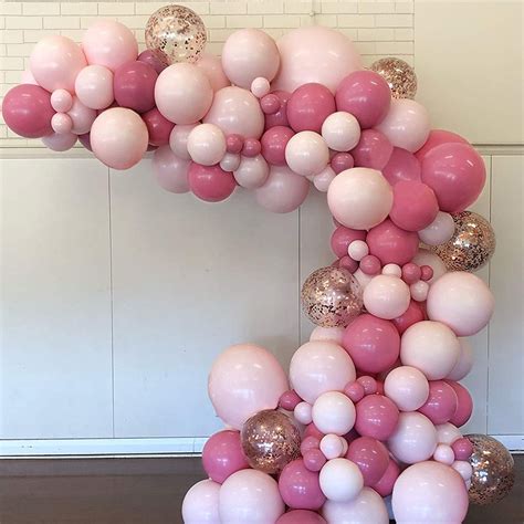 120pcs Pink Balloons Garland Arch Kit Dust Rose Gold Etsy