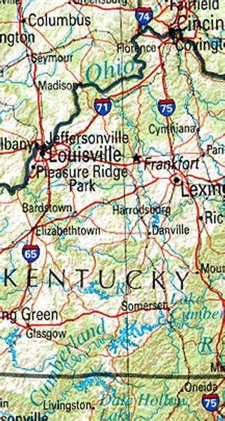 Kentucky Maps Including Outline And Topographical Maps