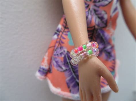 4 Pcs Handmade Barbie Bracelet Beads Stretch Barbie Necklace Etsy