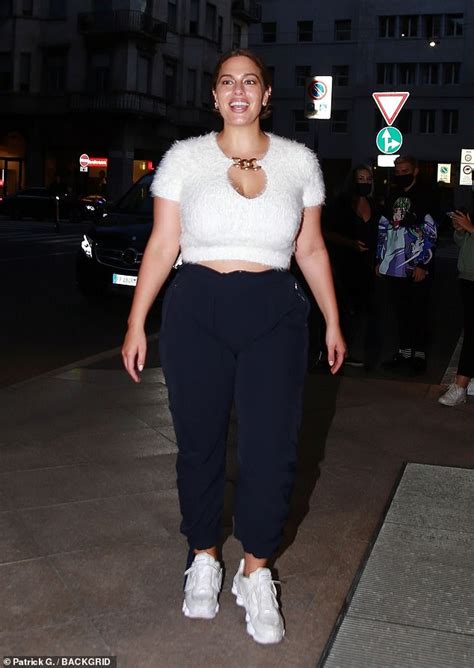 Ashley Graham Looks Sensational In A White Crop Top As She Steps Out In