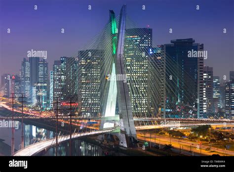 Skyline Of Sao Paulo At Night Brazil Stock Photo Alamy