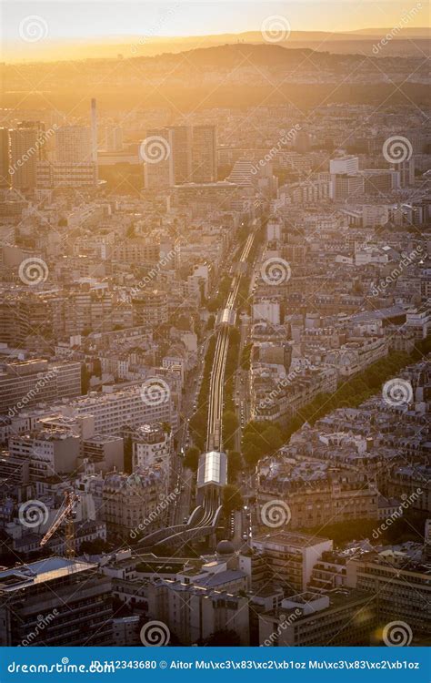 Cityscape From Above At Golden Sunset Stock Photo Image Of Height