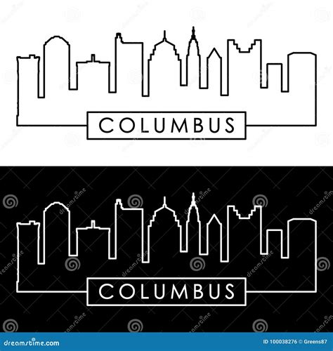 Columbus Skyline Silhouette Vector Illustration