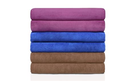 Up To 40 Off On 6 Pieces Microfiber Bath Towe Groupon Goods