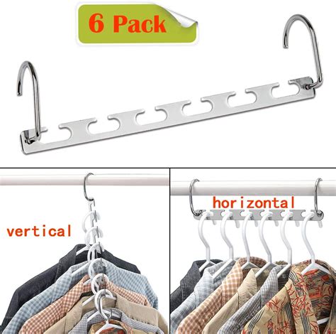 cbtone 6 pack closet space saving hangers multi purpose metal magic hangers