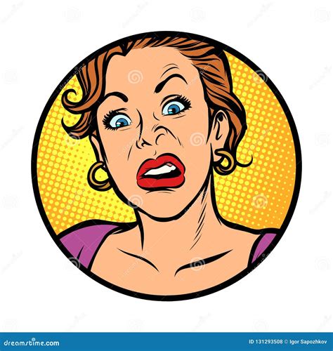 Symbol Icon Woman With A Funny Surprised Face Stock Vector