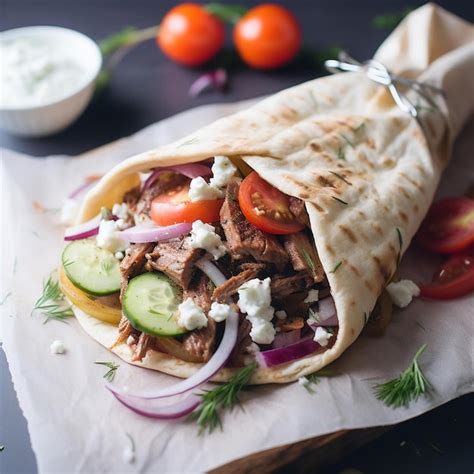 Premium Ai Image Turkish Doner Gyro Shawarma Sandwich