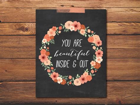 Printable Art You Are Beautiful Inside And Out By Puffpaperco