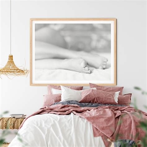 Printable Black And White Nude Legs Nude Woman Feet In Bed Wall Art