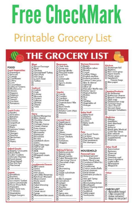 Grocery List Pad Master Grocery List Grocery Checklist Shopping List