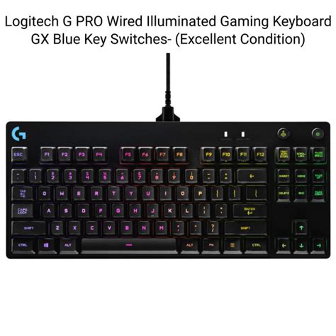 Logitech G Pro Wired Mechanical Illuminated Gaming Keyboard Gx Blue