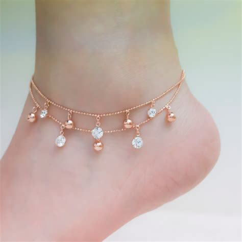 Rose Gold Anklet A Wonderful Anklet Around Your Ankle