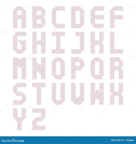 Stripes Pattern Alphabet Letters1 Stock Vector Illustration Of Type