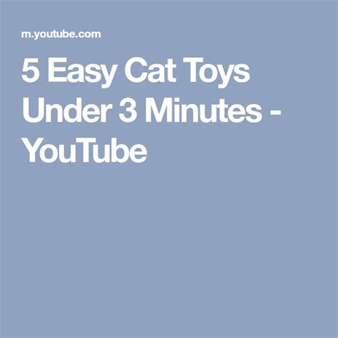 5 Easy Cat Toys Under 3 Minutes Youtube Cat Toys Cats Toys