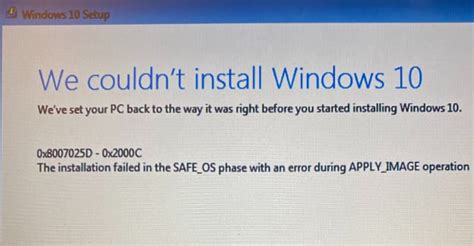 Fix Windows 10 Installation Failed In The Safeos Phase Technipages