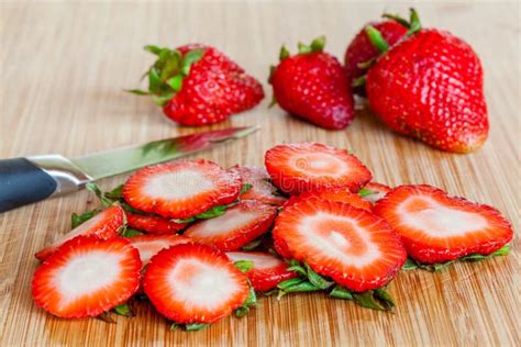 Cutting Strawberries Stock Image Image Of Bright Strawberry 40654549