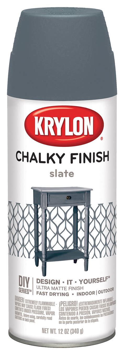 Krylon K04103000 Diy Series Chalky Finish Spray Paint Slate 12 Ounce