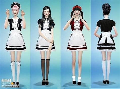 Maid Onepiece Outfit At Marigold Marigold Sims 4 Sims 4 Sims