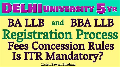 Du Ba Llb Registration 2023 Du Bba Llb Registration Process Delhi