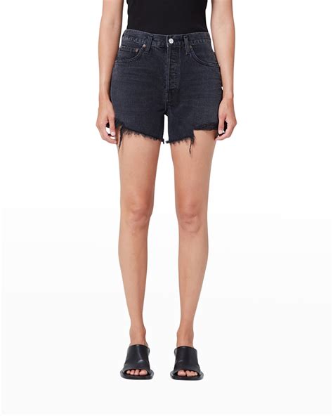 Agolde Parker Relaxed Denim Shorts Neiman Marcus