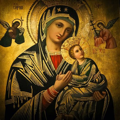 Free Download Hd Wallpaper Our Lady Of Perpetual Help Painting Icon