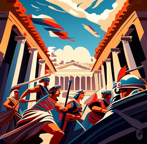 Premium Vector Temporal Odyssey A Group Of Timetravelers In The Era Of Ancient Rome