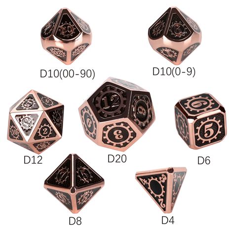 7pcsset Metal Polyhedral Dice For Dnd Rpg Mtg Role Playing Tabletop