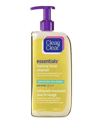 Essentials Foaming Facial Cleanser For Sensitive Skin Clean And Clear
