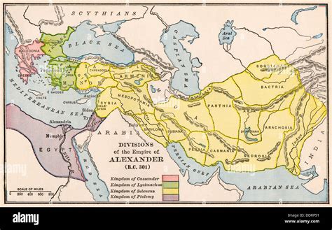Map Showing The Divisions Of The Empire Of Alexander The Great After