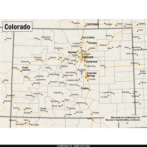 Large Scale Map Of Colorado