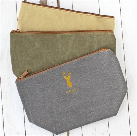 Personalised Embroidered Stag Wash Bag By Solesmith