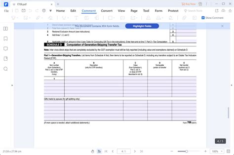 For How To Fill In Irs Form 709