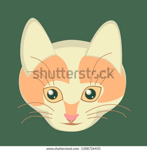 Muzzle Ginger Smiling Cat Vector Drawing Stock Vector Royalty Free