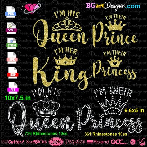 His Queen Svg Cut File Her King Svg Their Prince Their Etsy