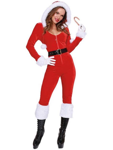 Red And White Womens Mrs Claus Costume Womens Christmas Costumes