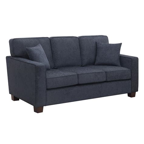 Osp Home Furnishings Russell Navy Fabric 3 Seater Sofa Rsl53 N17 The