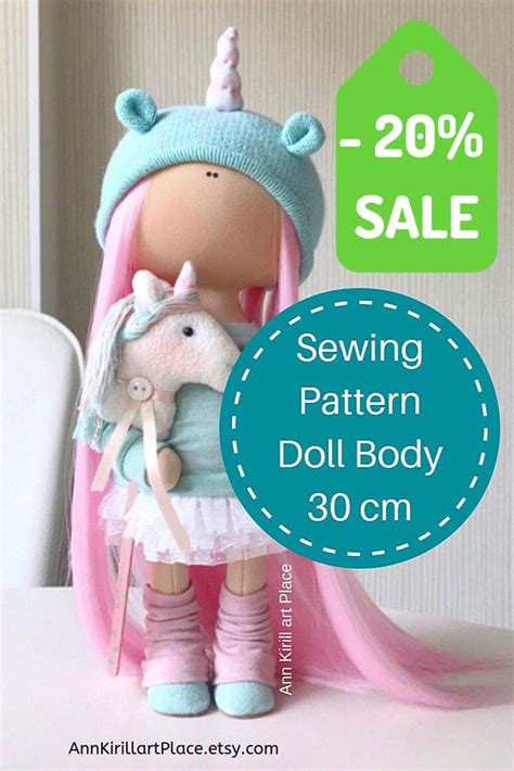 Sewing Pattern Doll Body 30 Cm 11 Tilda Doll Tutorial Etsy Art