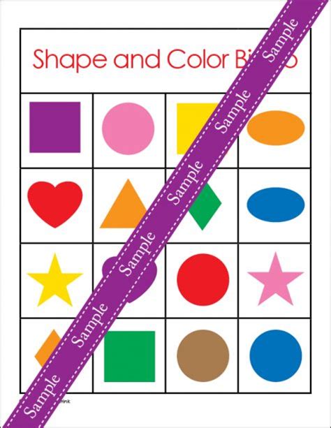 Shapes And Colors Bingo Game Printable Cards 4×4 Sallie Borrink