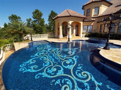 gorgeous mosaic art for your swimming pool