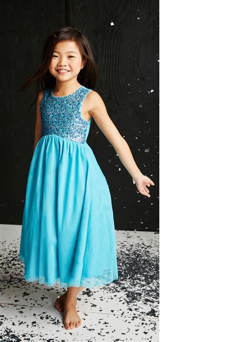 Sequin And Tulle Midi Dress Fabkids
