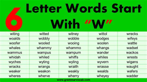 6 Letter Words Starting With W Grammarvocab