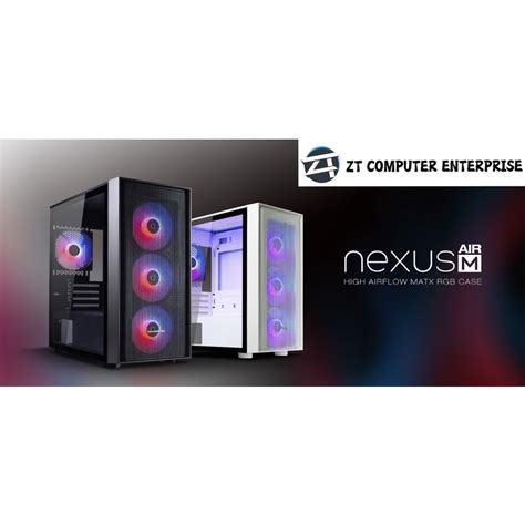 Tecware Nexus Air M TG ARGB MATX Casing With 4 ARGB Fan Shopee